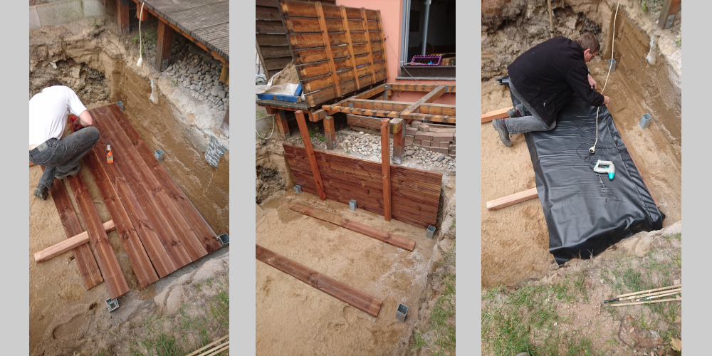 Aufbau der Poolwand